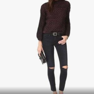 Frame Denim Le High Skinny Ripped Jeans in Sterling 27 - Regular Length